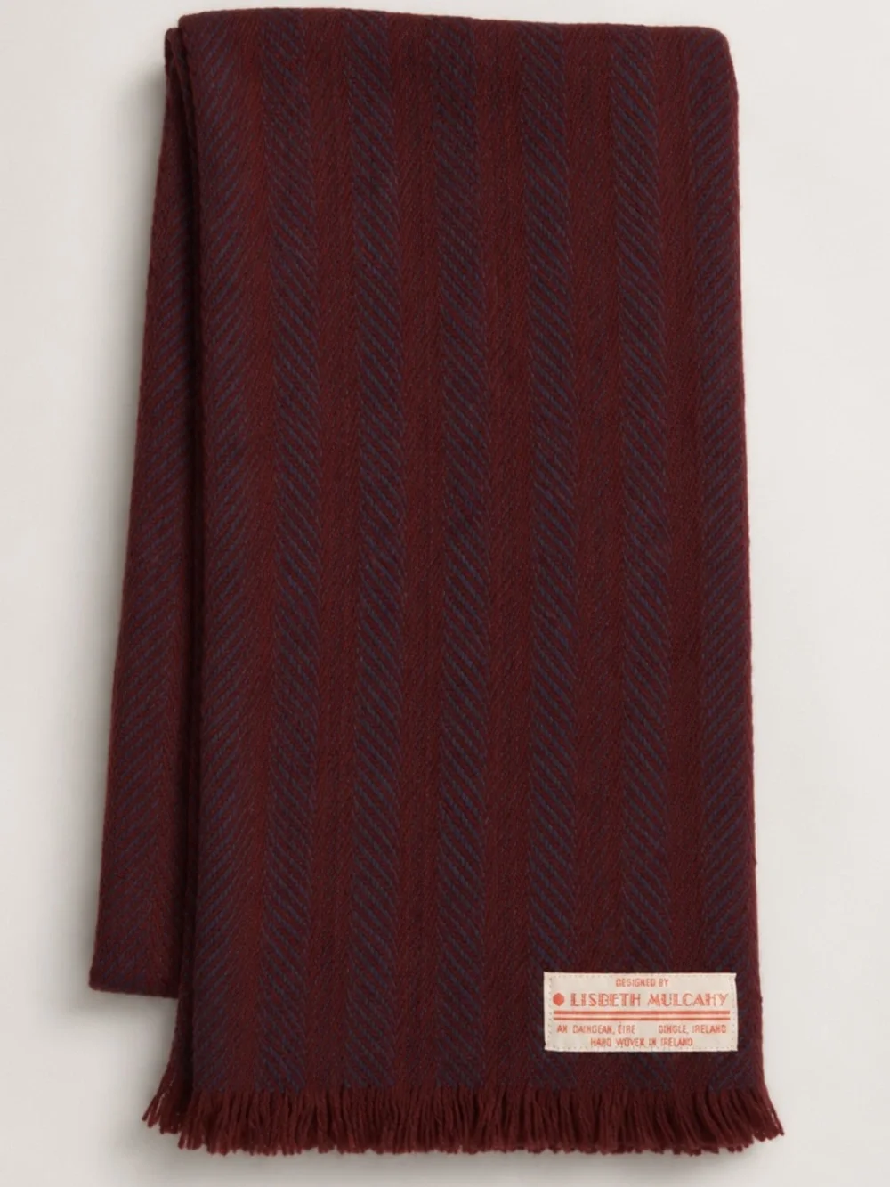 Lisbeth Mulcahy Irish Lambswool Herringbone Scarf 64x11